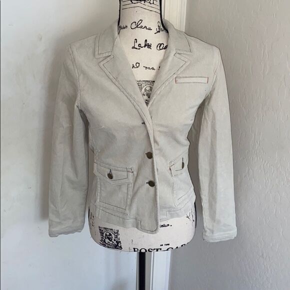 Cabi Beige Corduroy Button Closure Career Versatile Jacket Work Office Casual - Picture 1 of 7